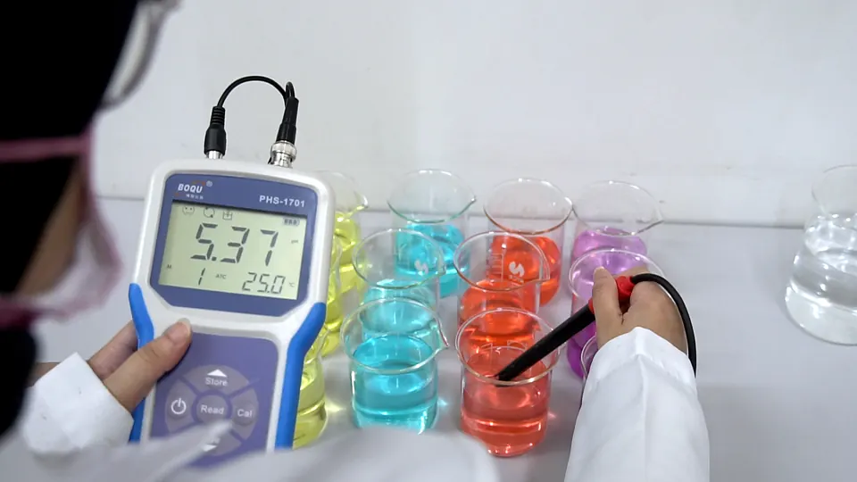 QC chemist checking pH in our lab